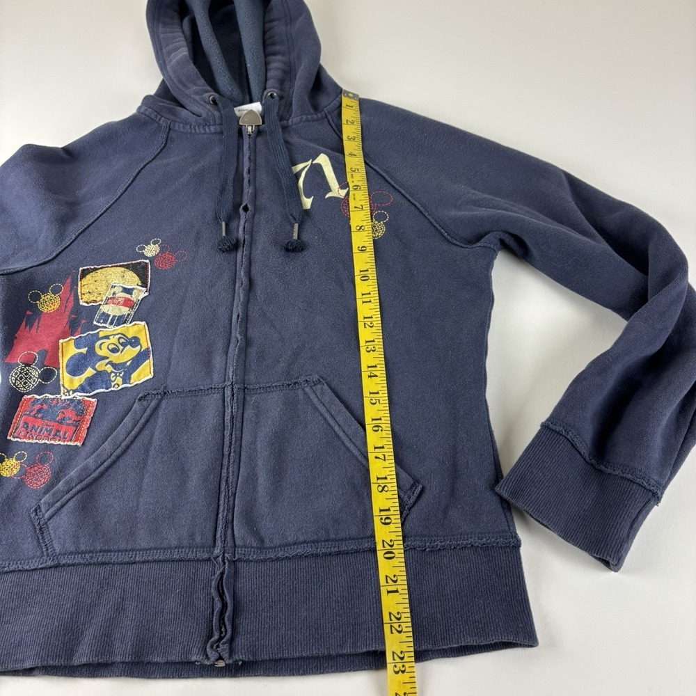 Disney Hoodie Womens Small Blue Sweatshirt 1971 Park Throwback Long Sleeve - Picture 8 of 8